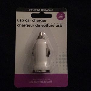 SOLD White USB car charger 1.0AMP DC12 volt FWBP